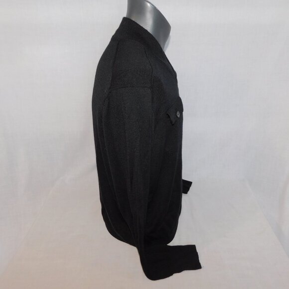 Marc Anthony Mens L Black V Neck Merino Wool Blend knit Sweater - Picture 8 of 11